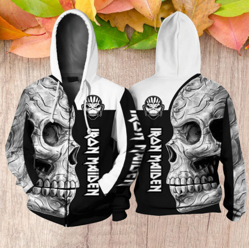 Iron Maiden skull 3D zip hoodie