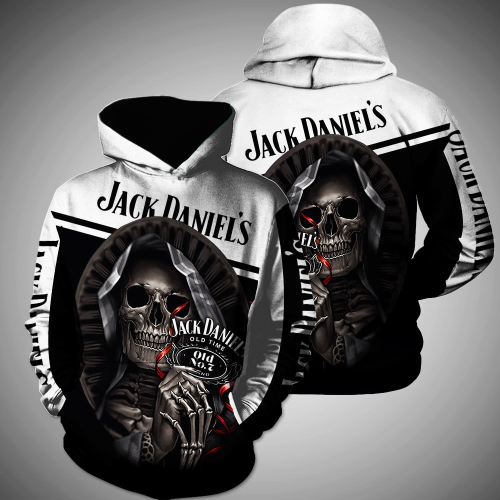 Jack Daniels Skull 3d hoodie, shirt – Teasearch3D 080320