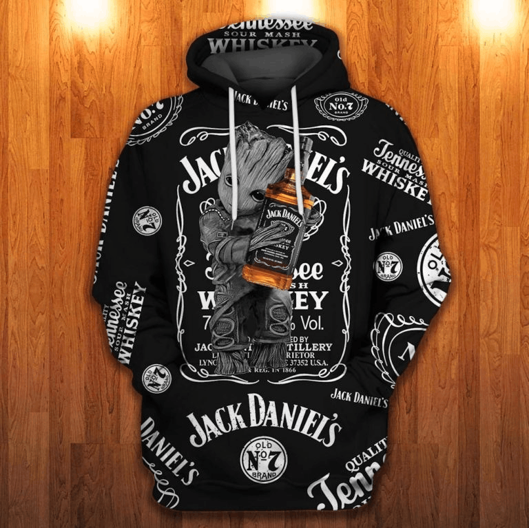 Jack daniel's whiskey groot full printing hoodie