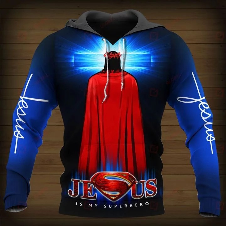 Jesus god is my superhero 3d hoodie