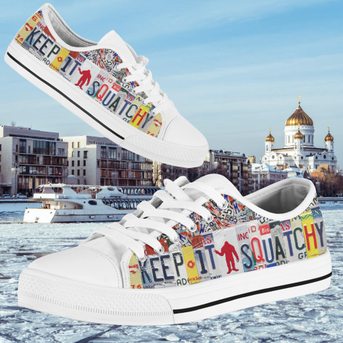 Kepp it squatchy license plates low top shoes – LIMITED EDITION