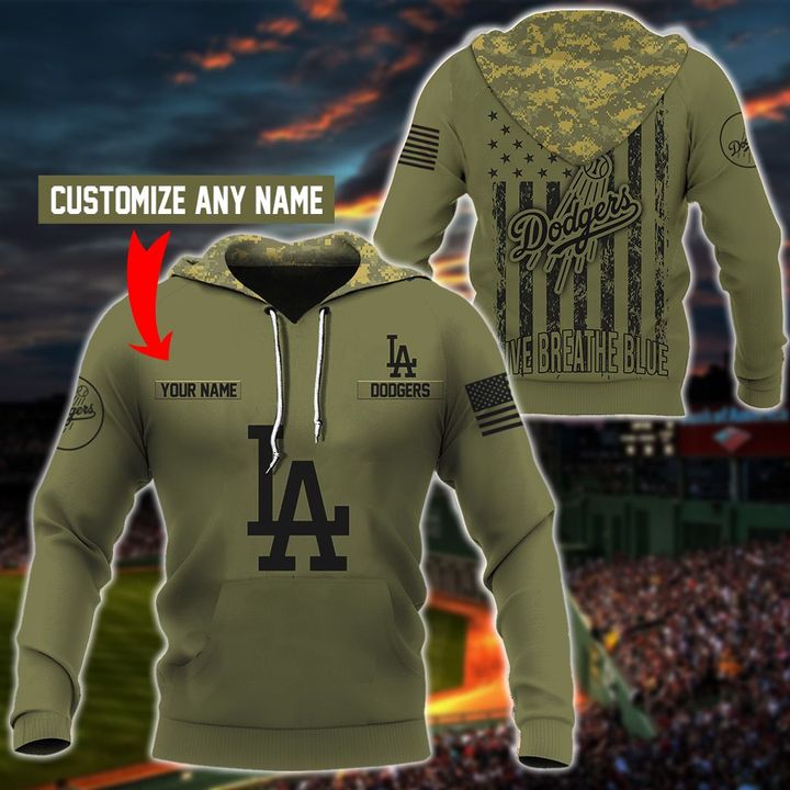 LA Dodgers Customize Custom Name 3D Hoodie