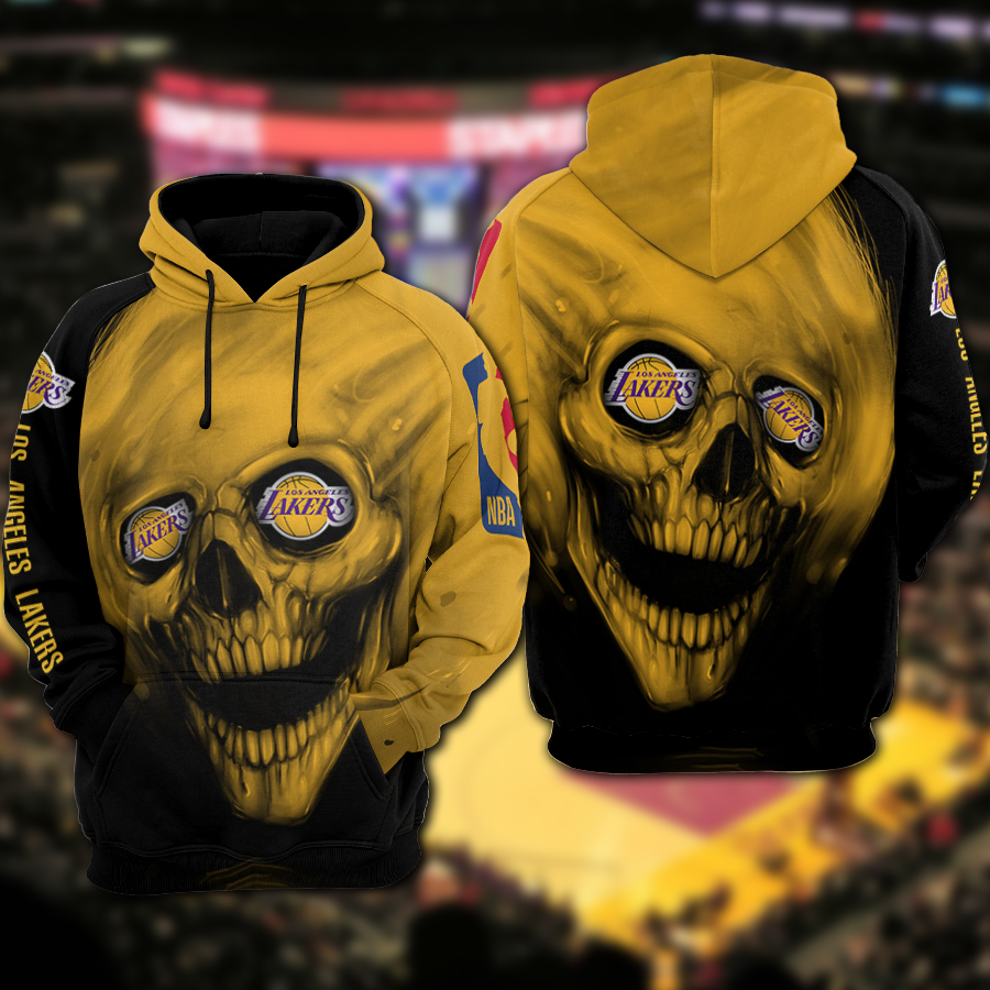 Lakers Eyes Skull 3d hoodie