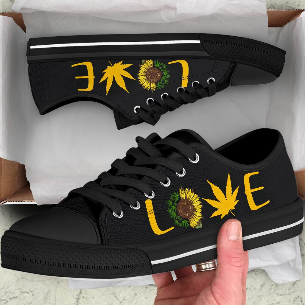 Love Cannabis Sunflower Low Top Shoes2