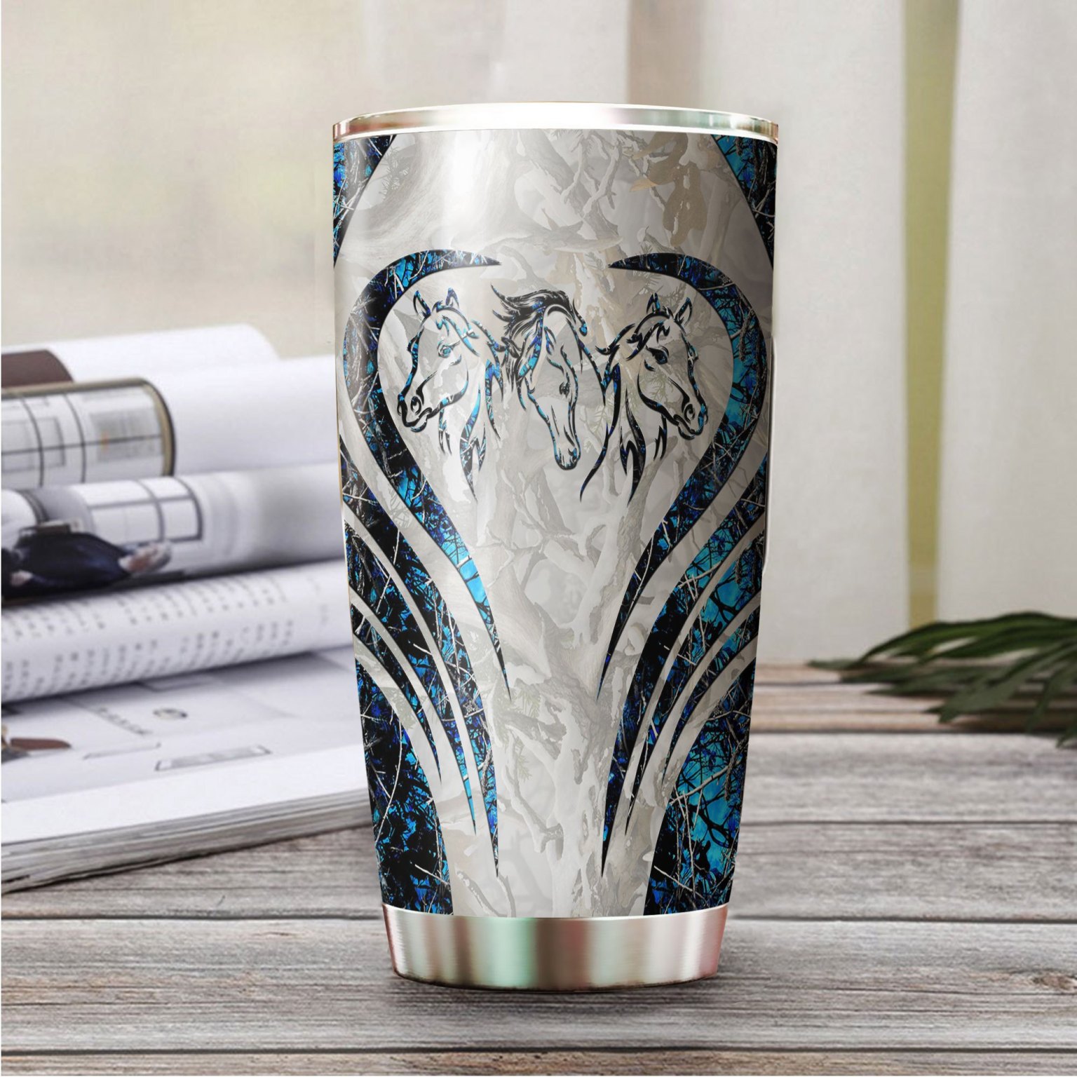 Love Horse Camo Stainless Steel Tumbler2
