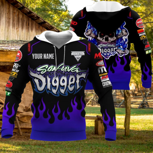 Monster Jam Son Uva Digger Custom name 3d hoodie