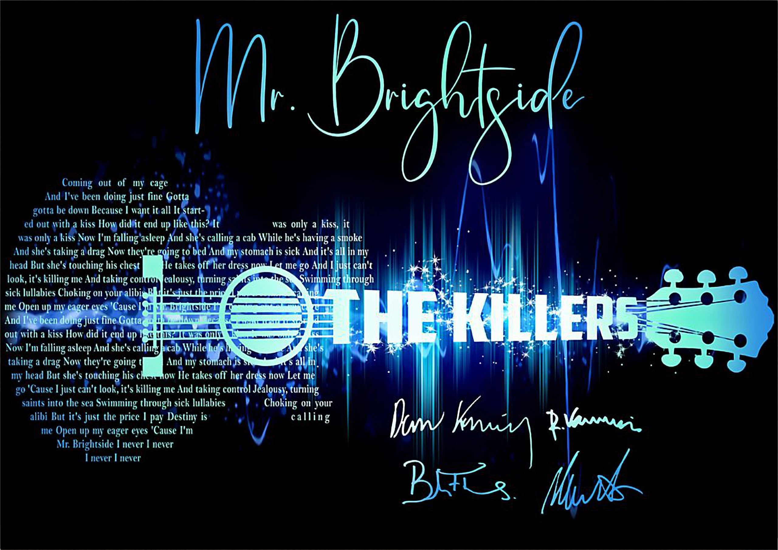 Mr Brightside The Killers Signature Guitar Poster
