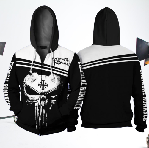 My Chemical Romance skull 3D zip hoodie