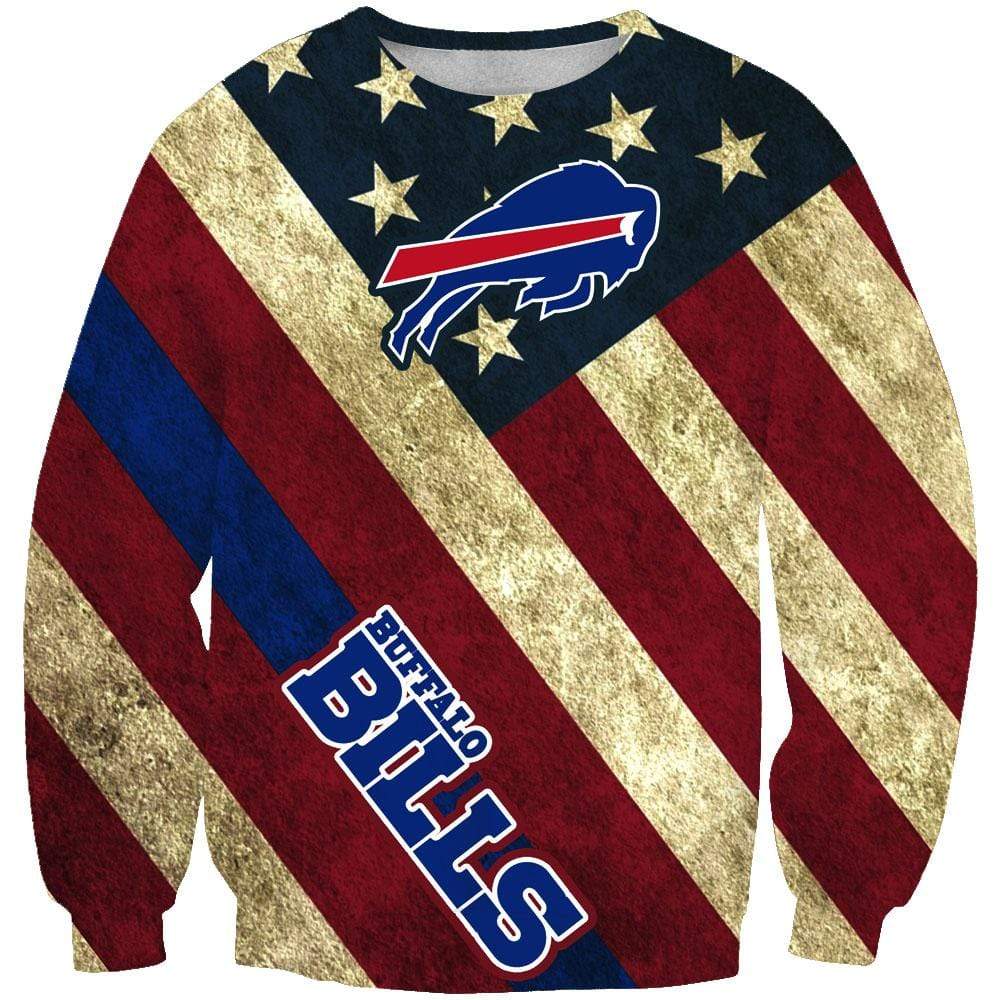 NFL football buffalo bills american flag full printing sweatshirt