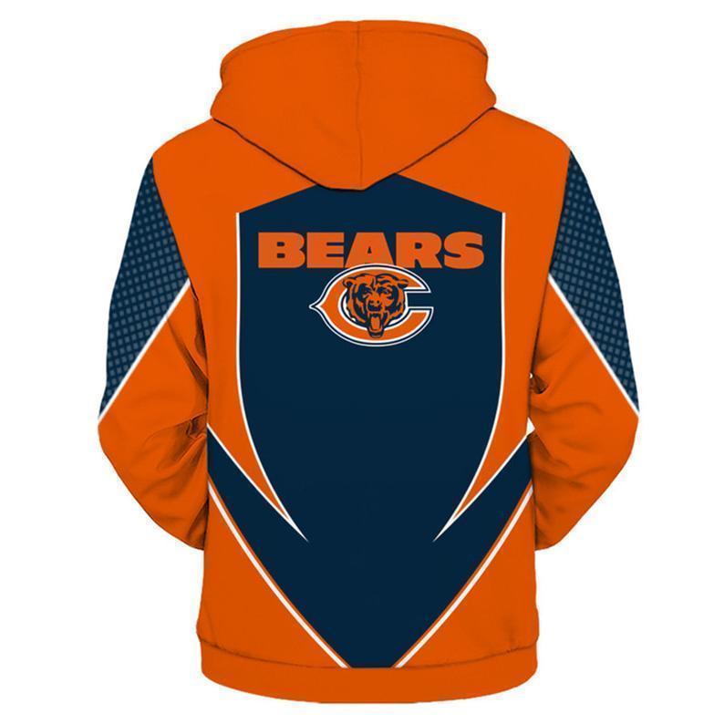 NFL football chicago bears full printing hoodie - back