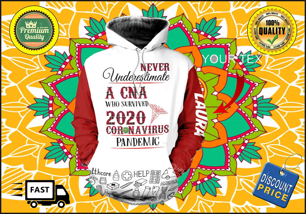 Never Underestimate a nurse who survived 2020 coronavirus pandemic custom name 3d hot hoodie