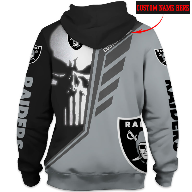 Oakland Raiders Punisher Skull Personalized Custom Name 3d Full Print hoodie, shirt and long sleeved shirt