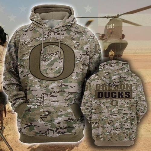Oregon ducks football camo full printing hoodie
