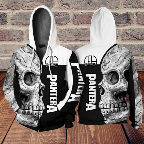Pantera skull 3D zip hoodie