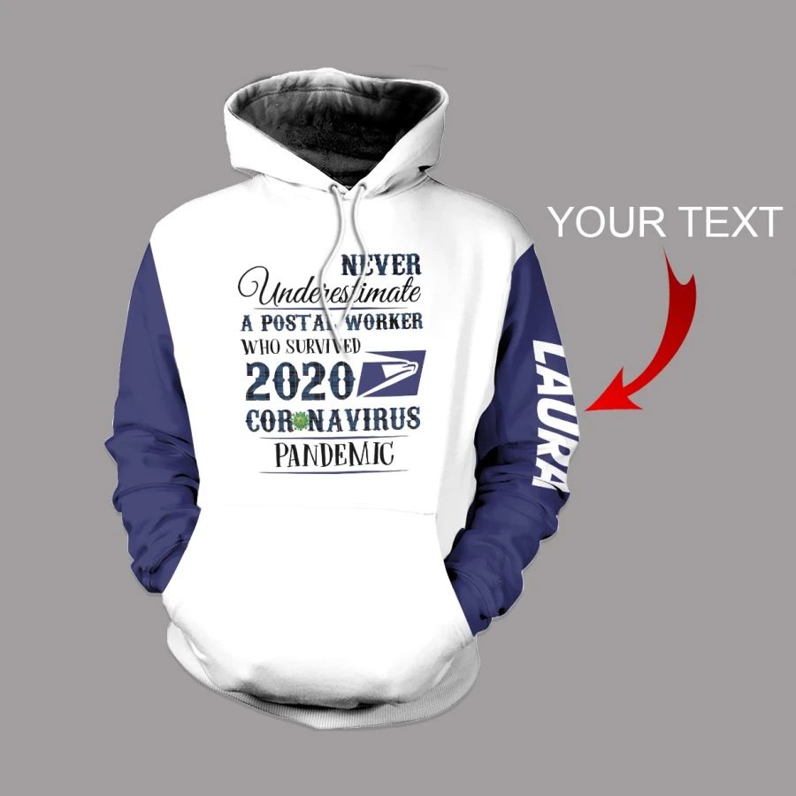Personalized Custom Name Never Underestimate A Postal Worker 3d Hoodie