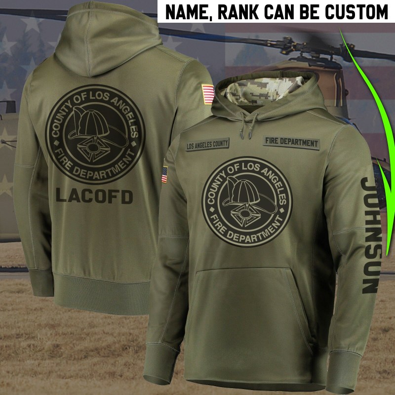 Personalized los angeles county fire department full printing hoodie