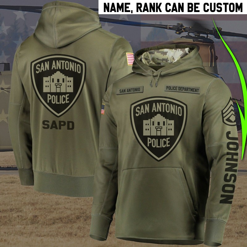 Personalized san antonio police department full printing hoodie