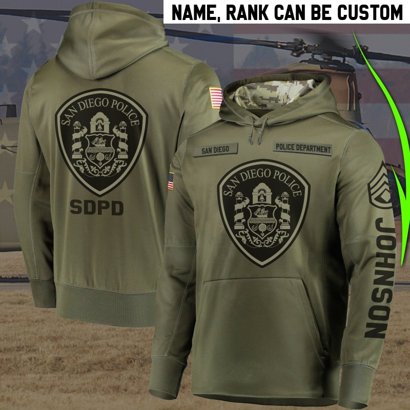 Personalized san diego police department full printing hoodie