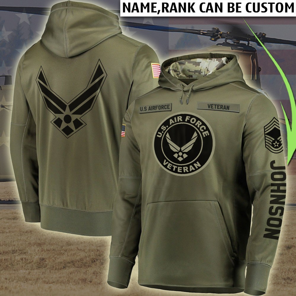 Personalized us air force veteran full printing hoodie