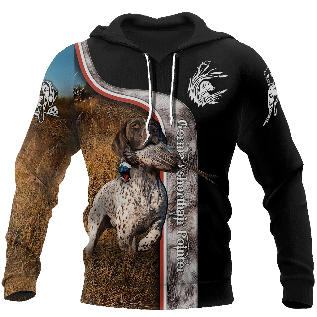 Pheasant Hunting German Shorthaired Pointer 3D All Over Printed Hoodie