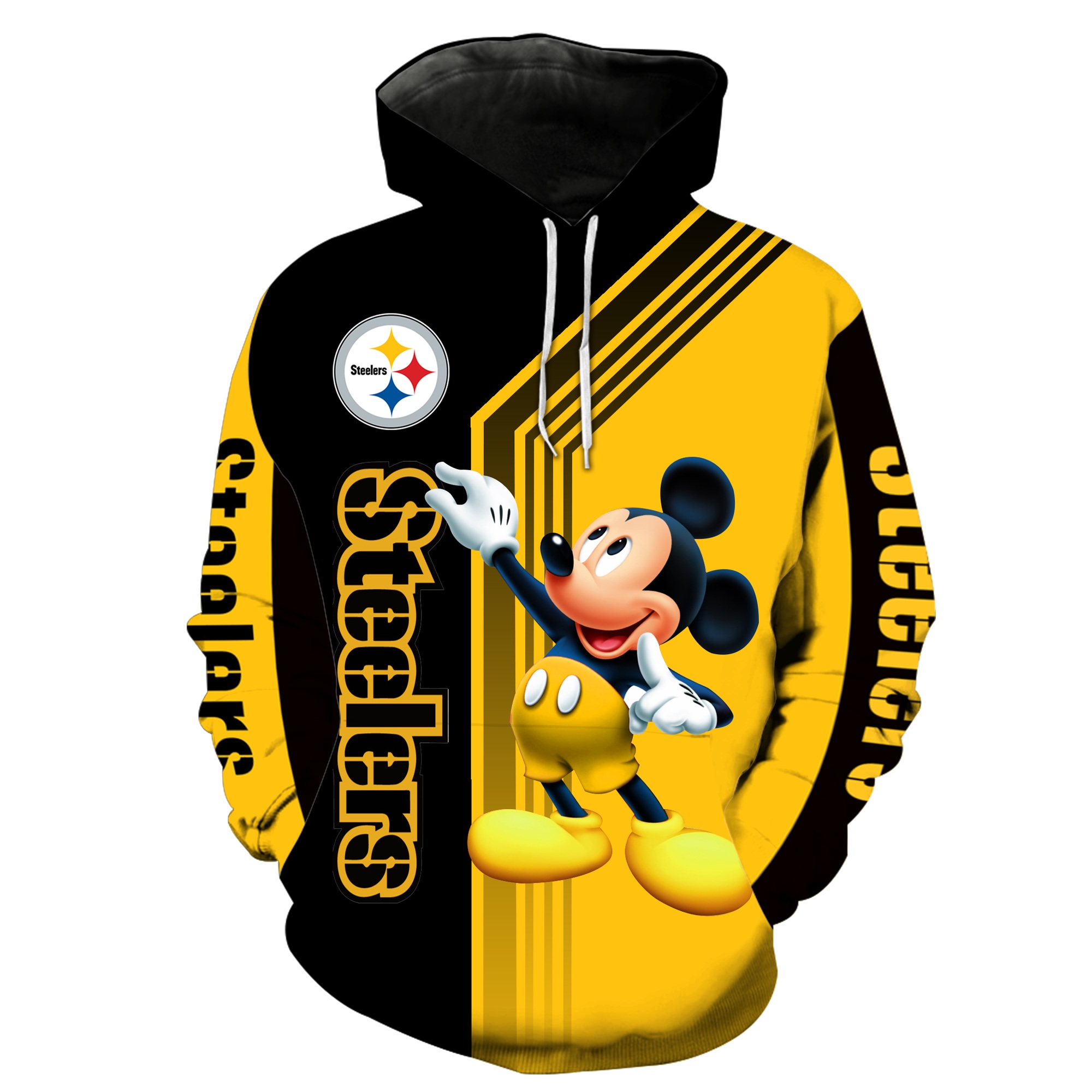 Pittsburgh Steelers Mickey Mouse All Over Print 3D Hoodie