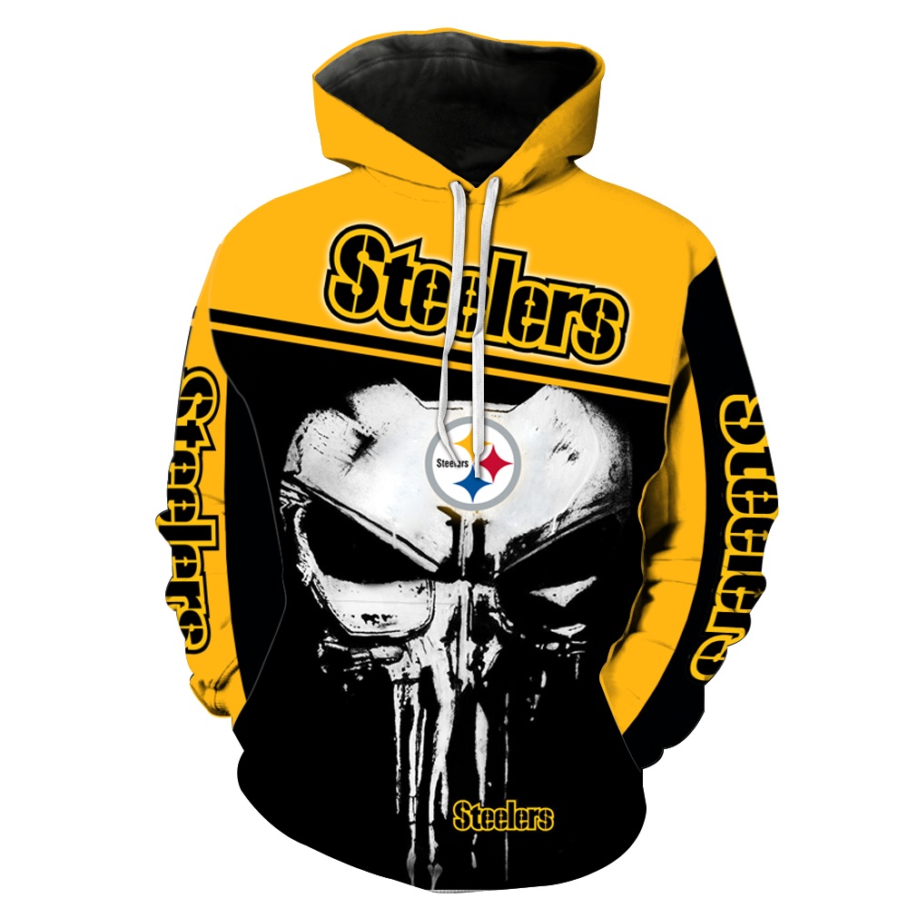 Pittsburgh Steelers Punisher Skull All Over Print 3D Hoodie and T-shirt – Teasearch3D 040320