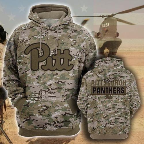 Pittsburgh panthers football camo full printing hoodie