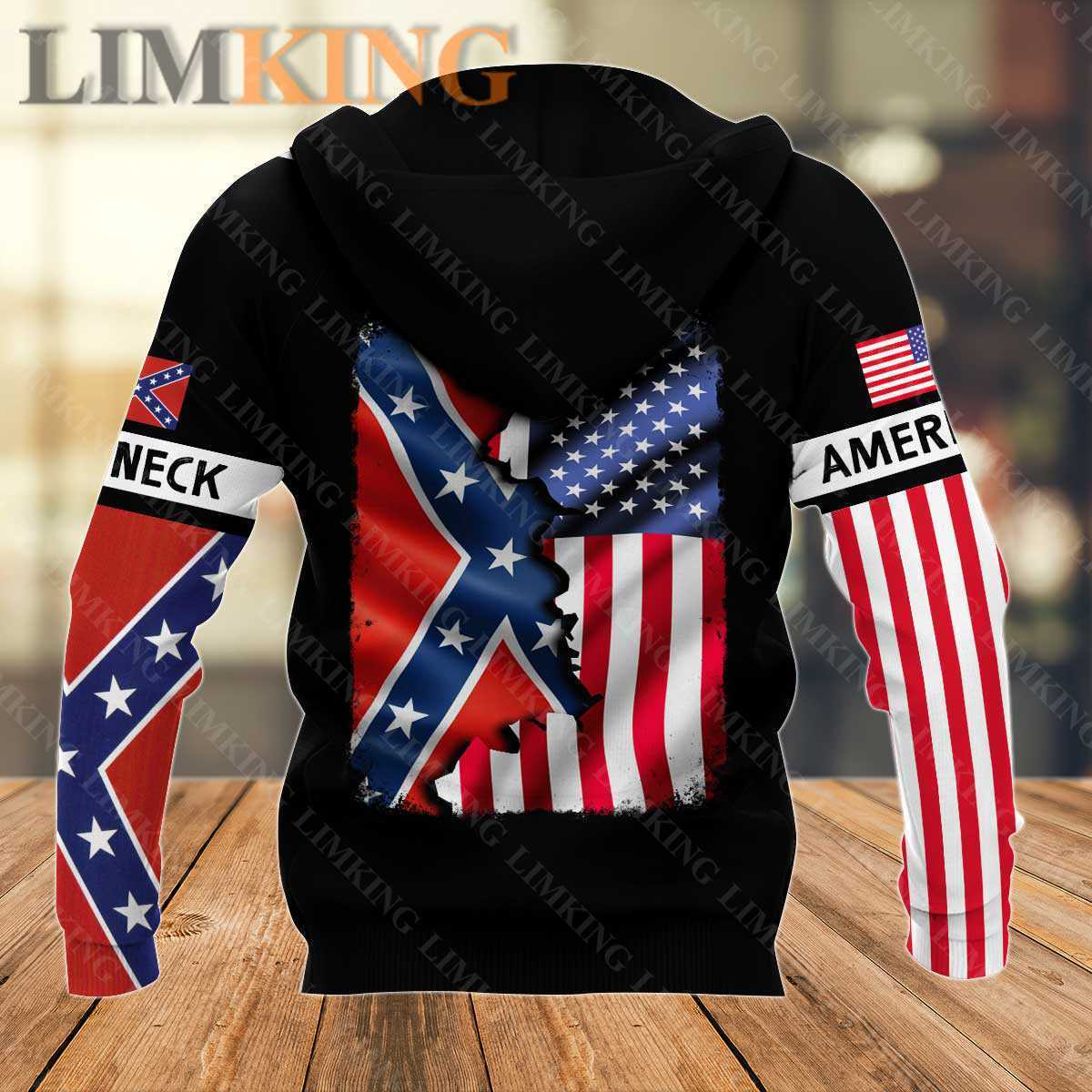 Redneck American Punisher Skull My Nation My Heritage 3d hoodie back