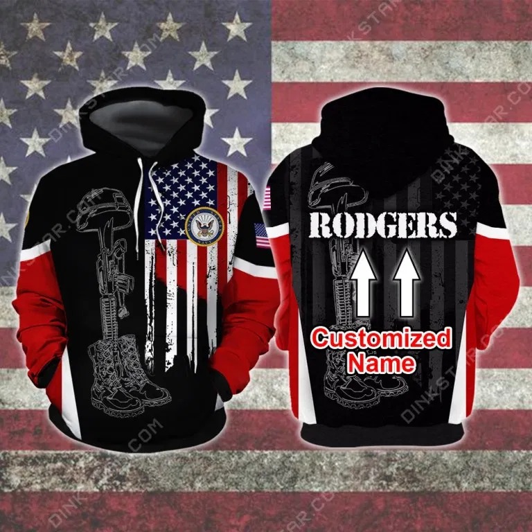 Rodgers US Veteran Customized Name 3d hoodie
