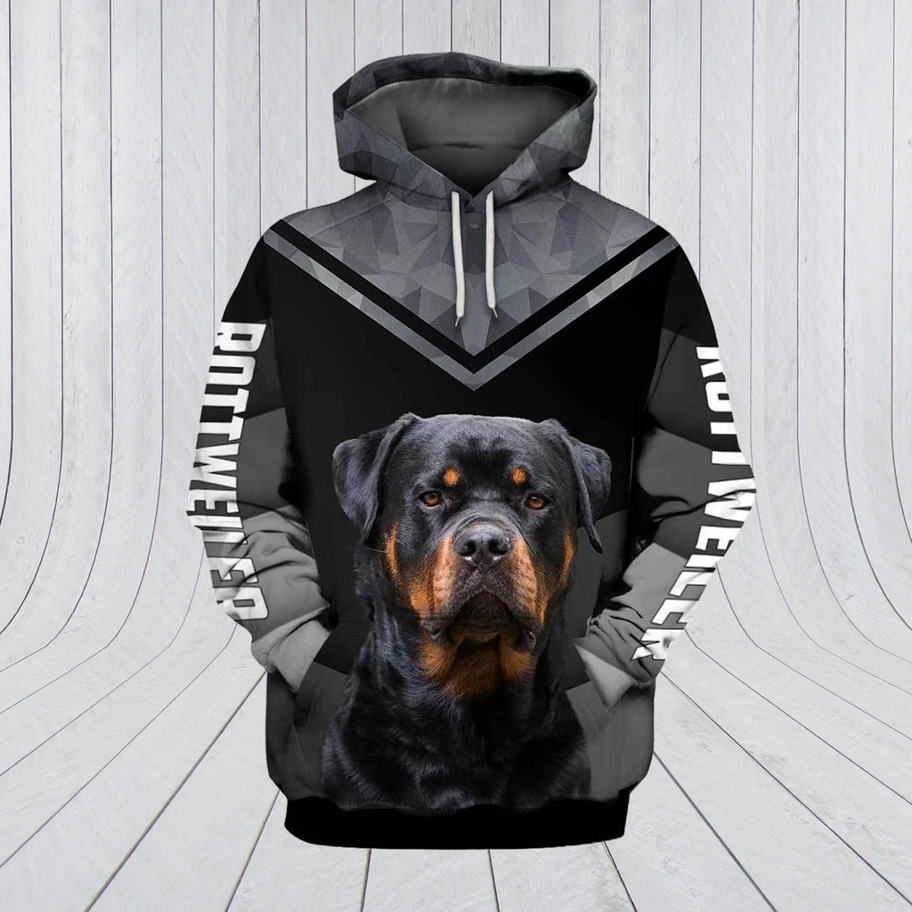 Rottweiler 3d full printing hoodie