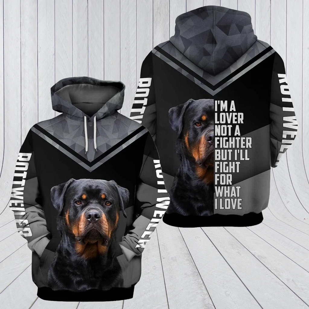Rottweiler 3d full printing hoodie3
