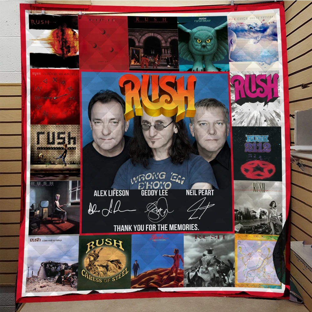 Rush Band Thank You For The Memories Signature Quilt Blanket