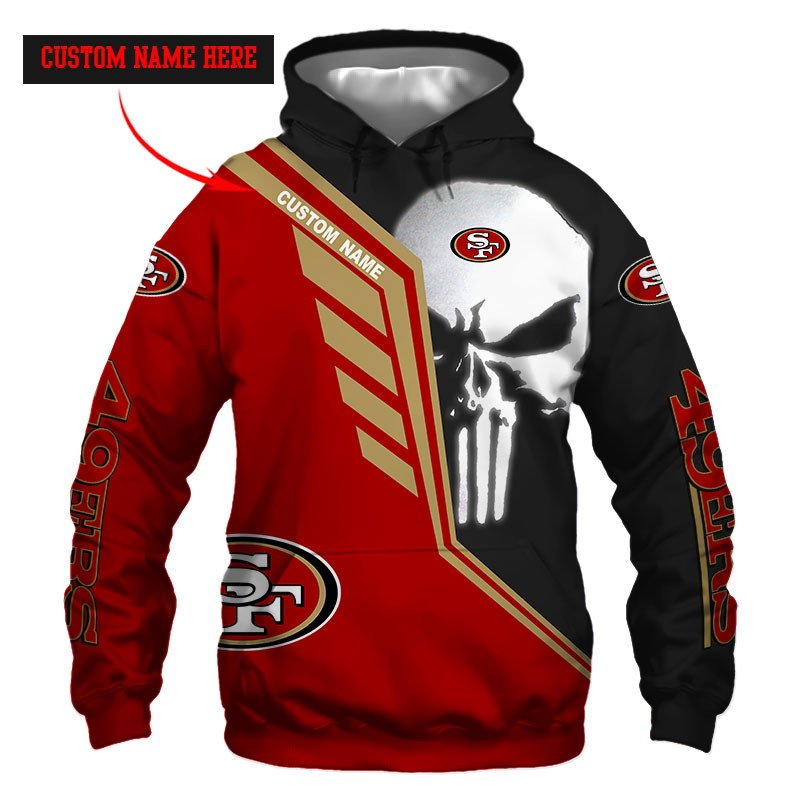 San Francisco 49ers Punisher Skull Personalized Custom Name 3d Full Print hoodie, shirt and long sleeved shirt