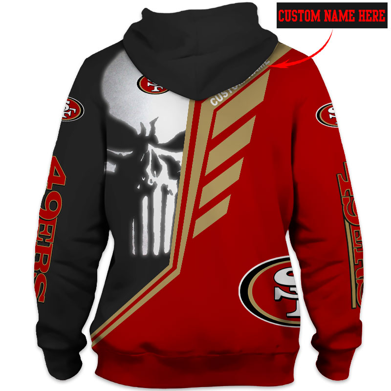 San Francisco 49ers Punisher Skull Personalized Custom Name 3d Full Print hoodie, shirt and long sleeved shirt