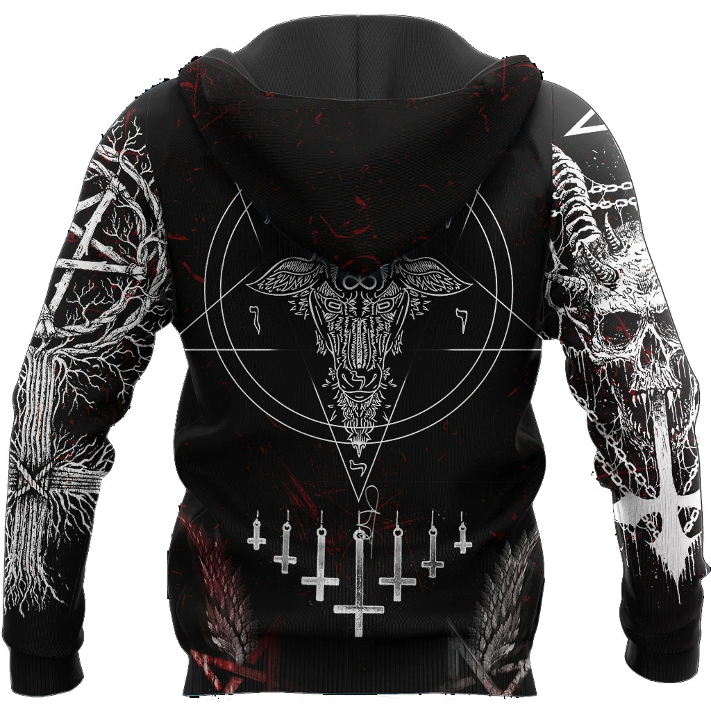 Satanic 3D All Over Printed hoodie back