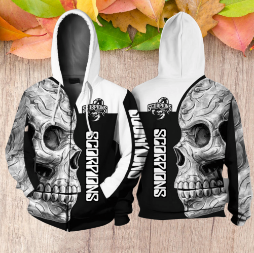 Scorpions skull 3D zip hoodie