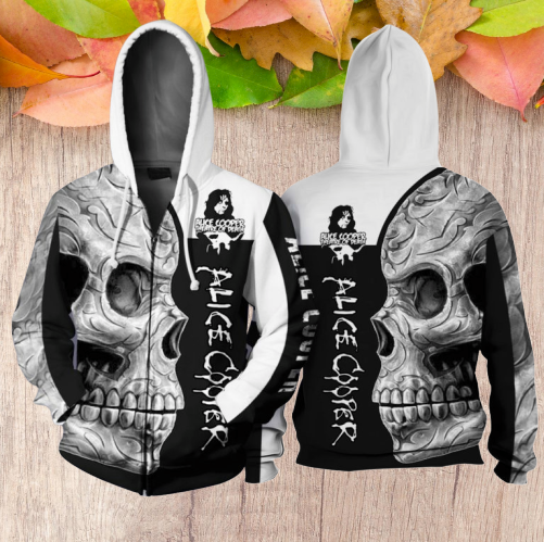Skull Alice Cooper 3d zip hoodie