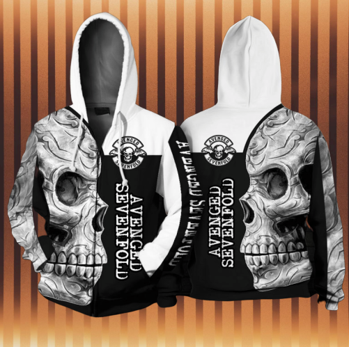 Skull Avenged Sevenfold 3d zip hoodie
