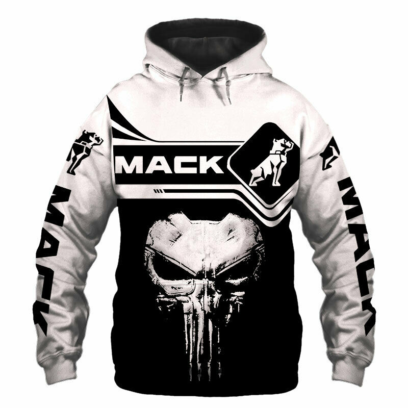 Skull mack trucks full printing hoodie