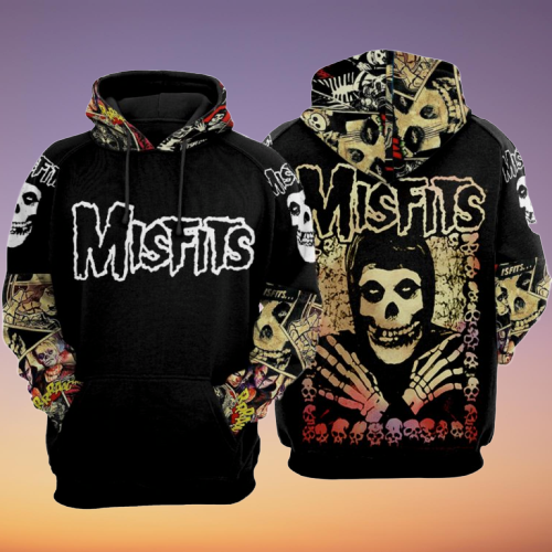 Skull misfits cartoon 3d hoodie