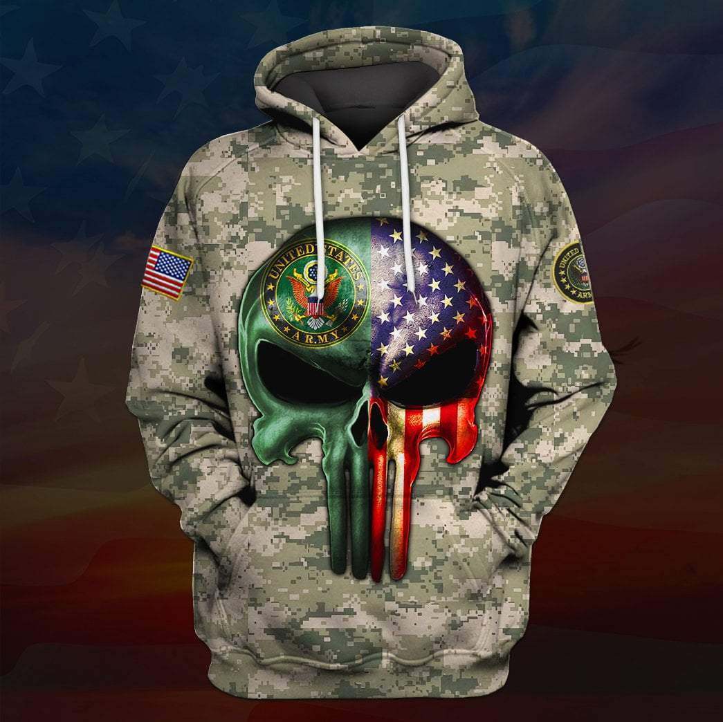 Skull the united states army full printing shirt – maria