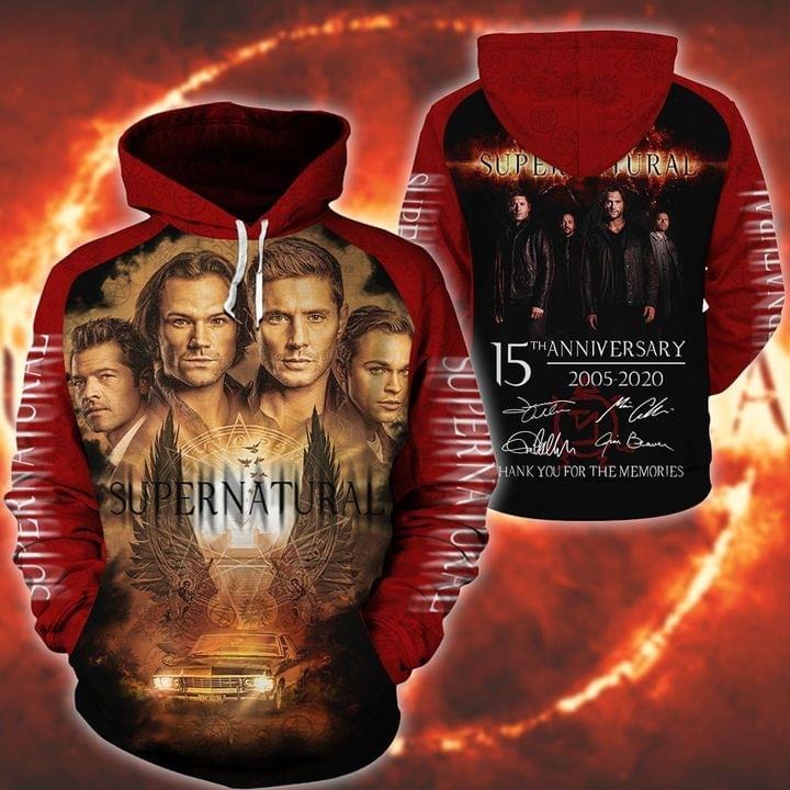 Supernatural 15th anniversary 2005 2020 3d hoodie