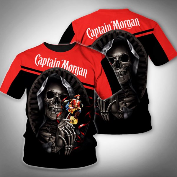 Death Skull Hug Captain Morgan 3D shirt – maria