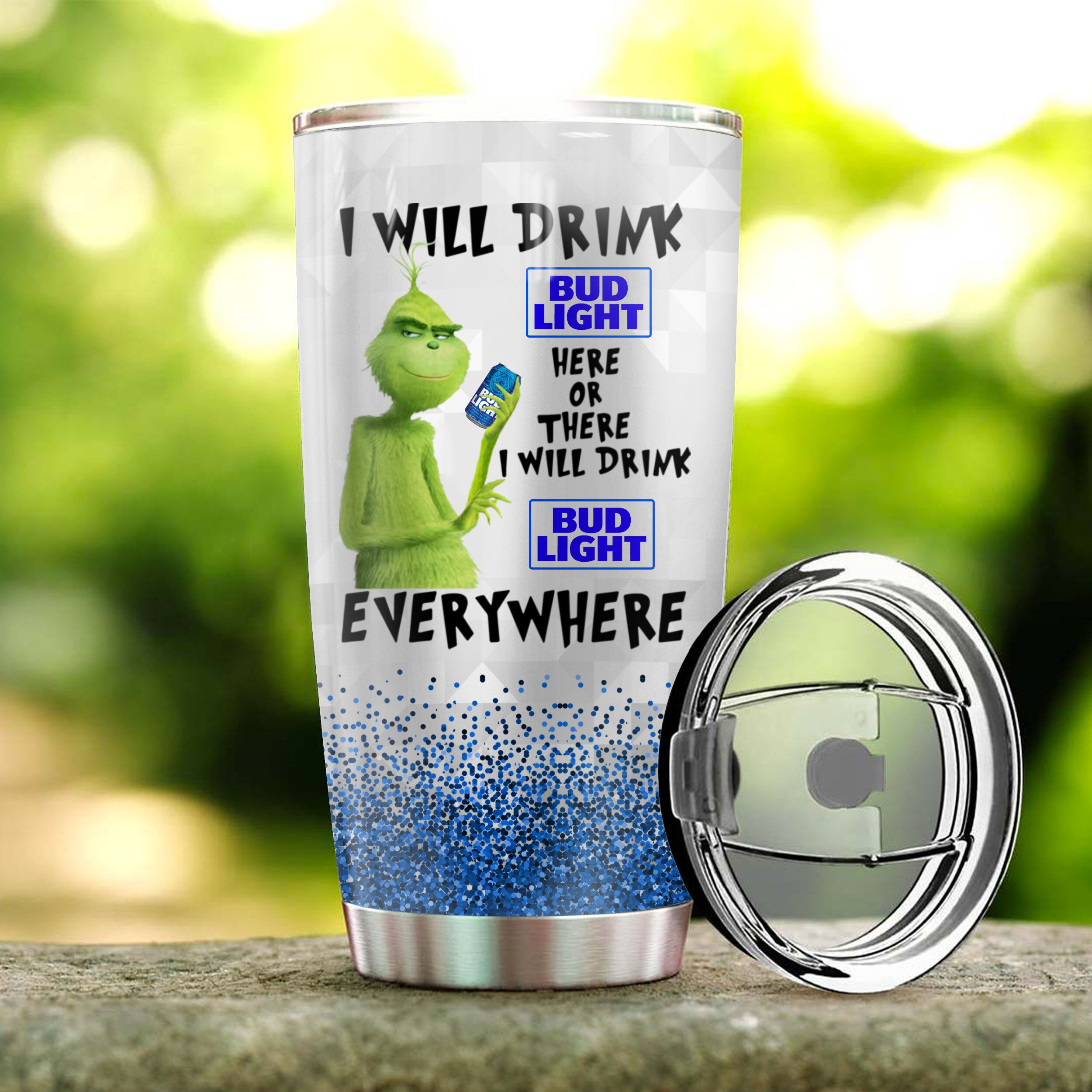 The grinch i will drink bud light all over print tumbler – maria