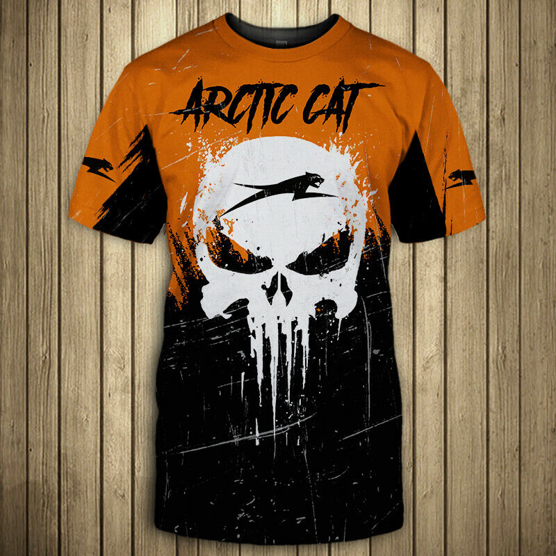 The skull arctic cat logo full printing shirt- maria