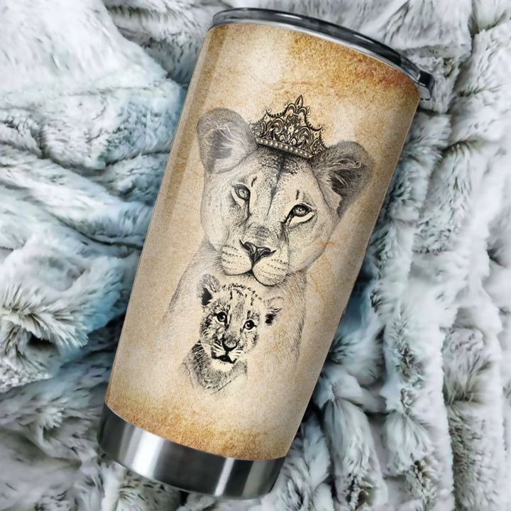 To My Daughter Lion Steel Tumbler2