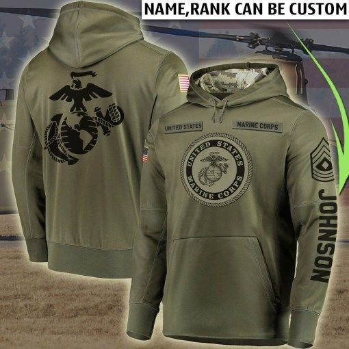 United States Marine Corps customize name 3d hoodie