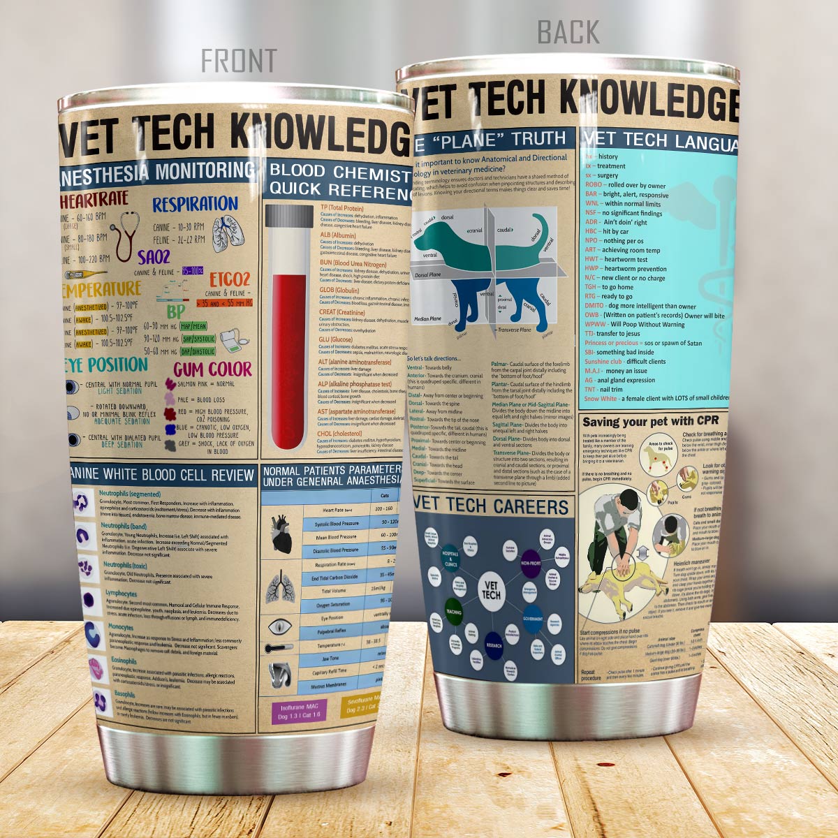 Vet tech knowledge all over printed tumbler – maria