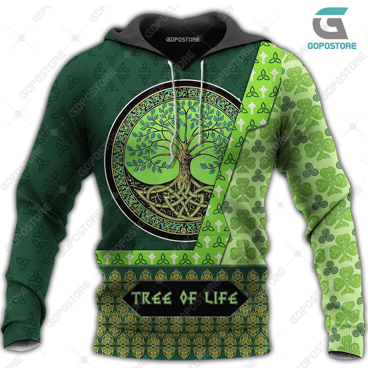 Viking art tree of life 3d all over printed hoodie