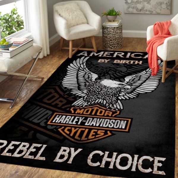 American by birth Motor HD rebel by choice rug – maria